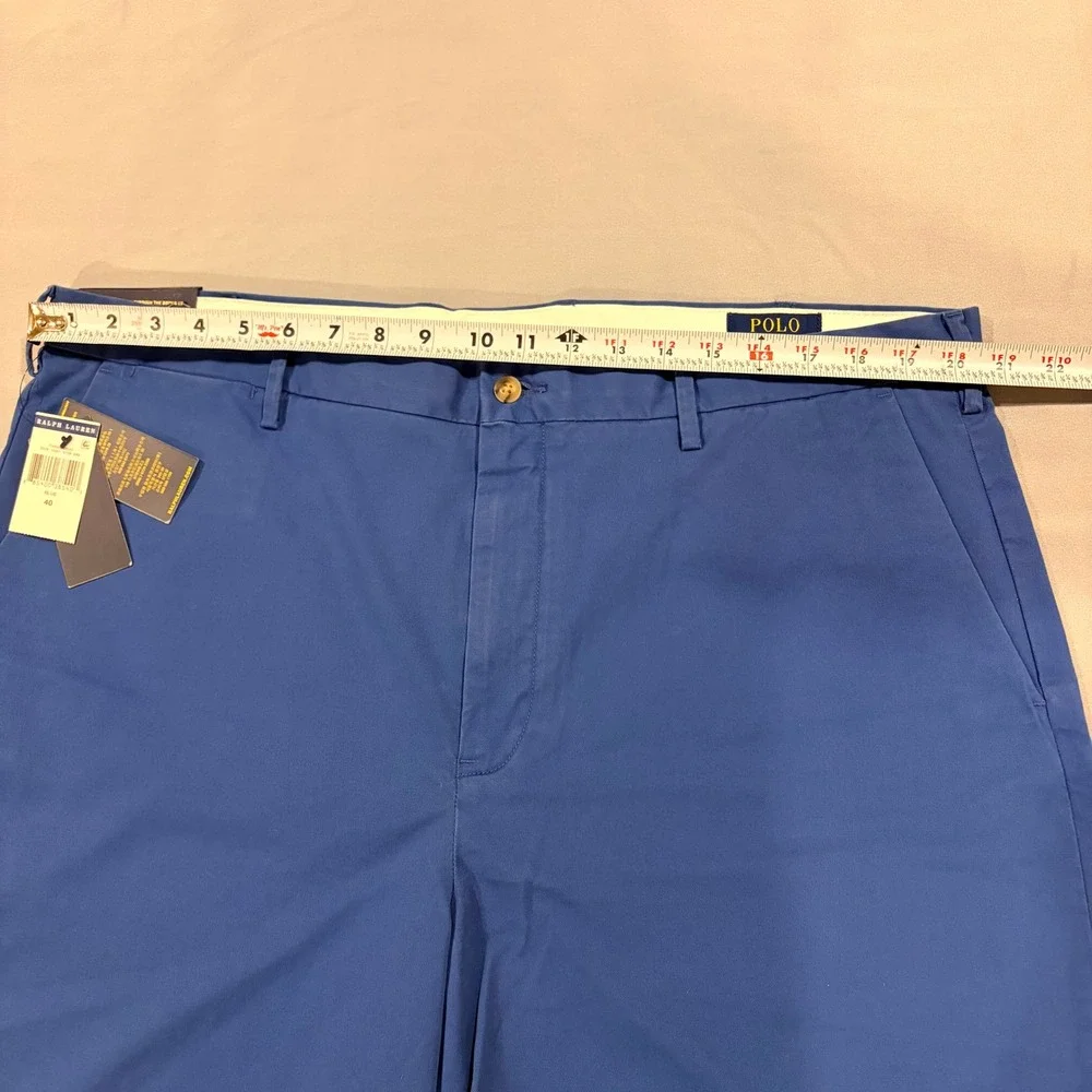 Polo Ralph Lauren Mens Blue Stretch Classic Fit 9 Inch Chino Shorts Size 40 NWT